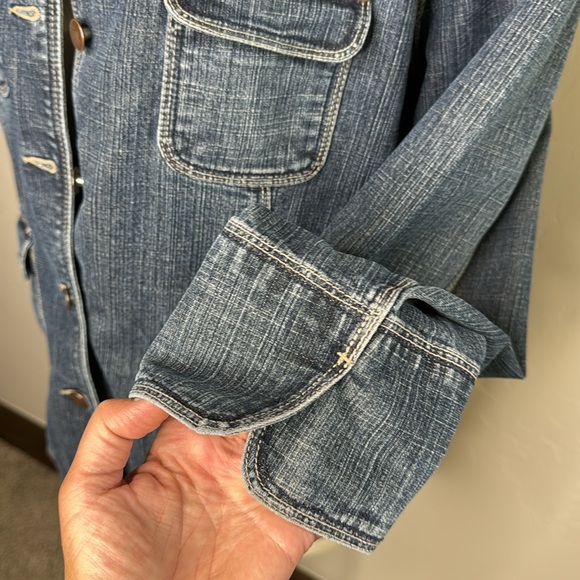 Venezia  Denim Jacket mock neck. Size 18/20 - Picture 4 of 10